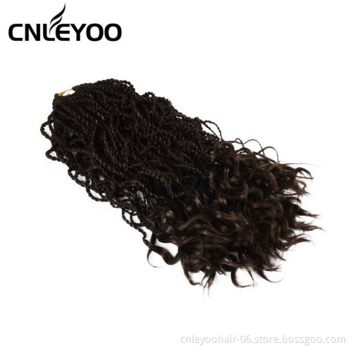 Factory 14" 35 Roots Curly Senegalese Twist Crochet Hair Thin Wavy fashion Senegalese Braiding Hair Extension For Women
